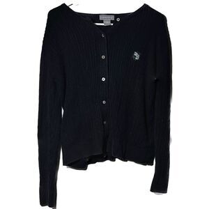 Page and Tuttle, Cardigan, juniors, small black button up long sleeve